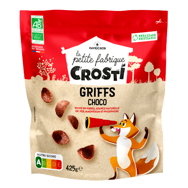 Favrichon -- Céréales Crosti griffs choco bio - 425 g