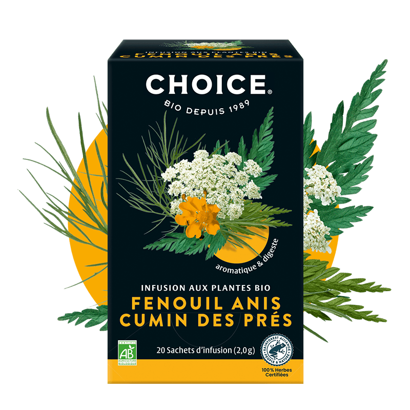 CHOICE -- Fenouil Anis Cumin des prés - 20 sachets - 40 g